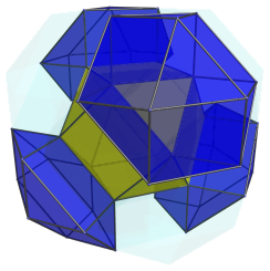 Cuboctahedron centered projection of
the rectified 24-cell, the other 4 cuboctahedra