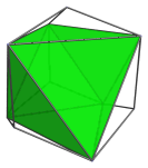 Parallel projection
of the rectified 5-cell, showing only nearest octahedron