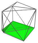 Parallel projection of the
rectified 5-cell, showing last far-side octahedron