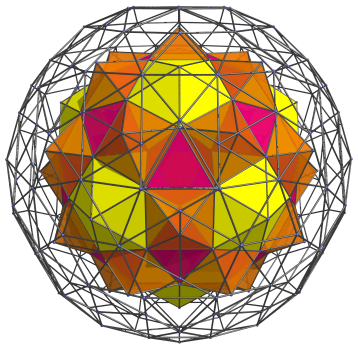 Parallel
projection of the rectified 600-cell, with 30 more octahedral cells
shown