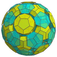Animation: the
runcinated 120-cell's dodecahedral cells rotating along one of its great
circles