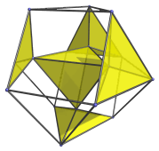 Parallel projection
of the runcinated 5-cell, with South Pole cell added