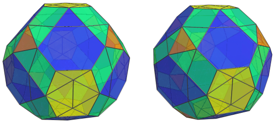 Parallel
projection of the runcinated snub 24-cell, showing 24 equatorial triangular
cupolae