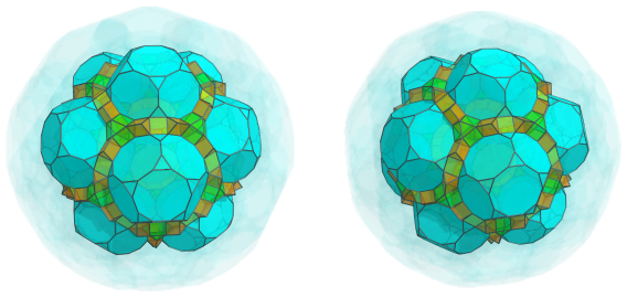 Parallel
projection of the runcitruncated 120-cell, showing 60 more triangular
prisms