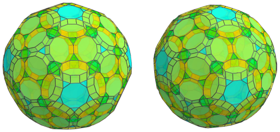Parallel
projection of the runcitruncated 120-cell, showing 120 more decagonal
prisms