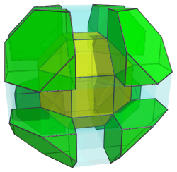 Parallel
projection of the runcitruncated 16-cell, showing 8 truncated tetrahedra