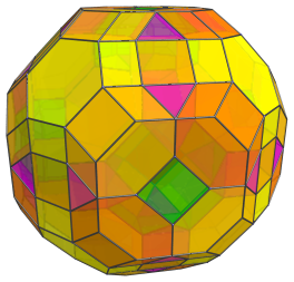 Parallel
projection of runcitruncated 24-cell, showing 24 more hexagonal prisms