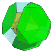 The
runcitruncated 5-cell, showing 4 surrounding truncated tetrahedra
