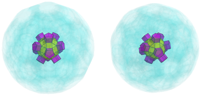 Orthogonal
projection of the runcitruncated 600-cell, showing 12 more pentagonal
prisms