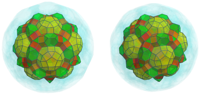 Orthogonal
projection of the runcitruncated 600-cell, showing 30 more truncated
tetrahedra