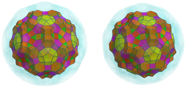 Orthogonal
projection of the runcitruncated 600-cell, showing 60 more hexagonal
prisms