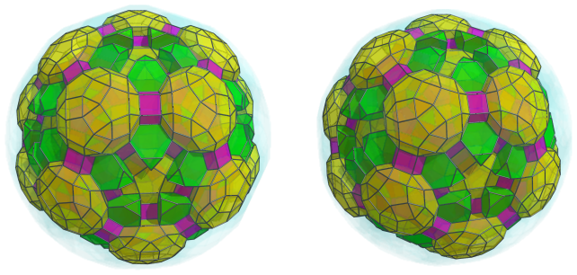 Orthogonal
projection of the runcitruncated 600-cell, showing 60 more truncated
tetrahedra