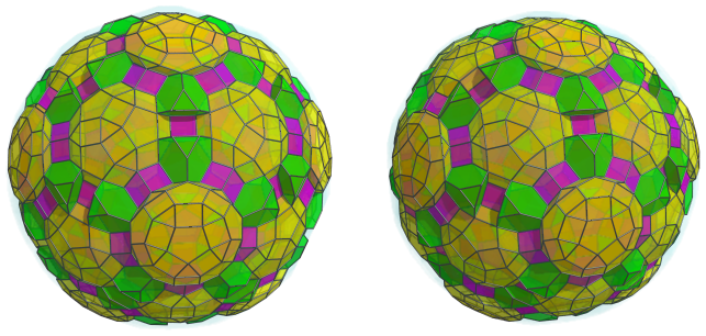 Orthogonal
projection of the runcitruncated 600-cell, showing 60 more truncated
tetrahedra