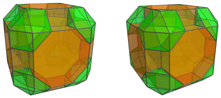 Parallel
projection of the runcitruncated tesseract, adding 8 cuboctahedra