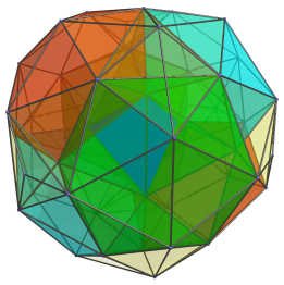 Perspective projection of the snub
      24-cell