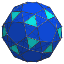 The snub
dodecahedron, showing 20 triangles of the first kind