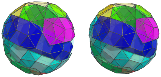 Parallel projection of
swirlprismatodiminished rectified 600-cell, showing 11th ring