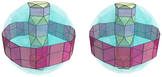 Parallel projection of
swirlprismatodiminished rectified 600-cell, showing 12th ring