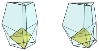 Parallel projection of
the tetrahedral ursachoron, showing far side tetrahedron