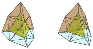 Tetrahedron-centered
parallel projection of the tetrahedral ursachoron, showing second J63