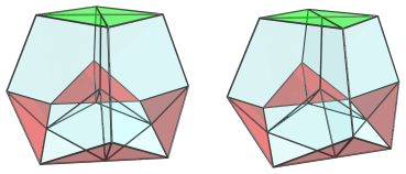 Parallel projection of
the octahedral ursachoron, showing octahedron