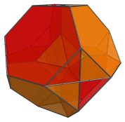 Parallel
projection of the truncated 16-cell, showing all 8 truncated octahedra