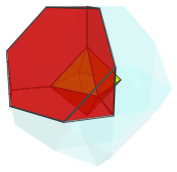 Parallel projection of the truncated
16-cell, showing truncated tetrahedron 5/8