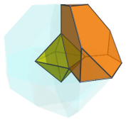 Parallel projection of the truncated
16-cell, showing truncated tetrahedron 6/8
