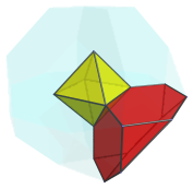 Parallel projection of the truncated
16-cell, showing truncated tetrahedron 7/8