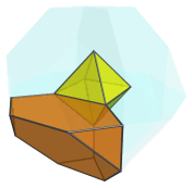 Parallel projection of the truncated
16-cell, showing truncated tetrahedron 8/8