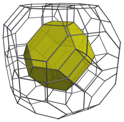 Cantitruncated
16-cell, with nearest truncated octahedron shown