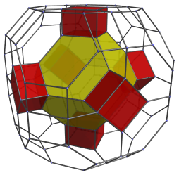 Cantitruncated
16-cell, with 6 cubes added