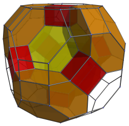 Cantitruncated
16-cell, with 4 more truncated octahedra added