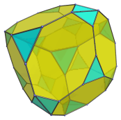 Perspective
projection of the truncated tesseract into 3D