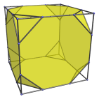 Parallel projection
of the truncated tesseract, showing the nearest truncated cube