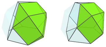 Parallel projection of
the truncated tetrahedral cupoliprism, showing 2/4 triangular cupolae