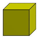 Oblique projection of cube
with HSR