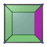 Animation of square moving
between left and right faces of cube